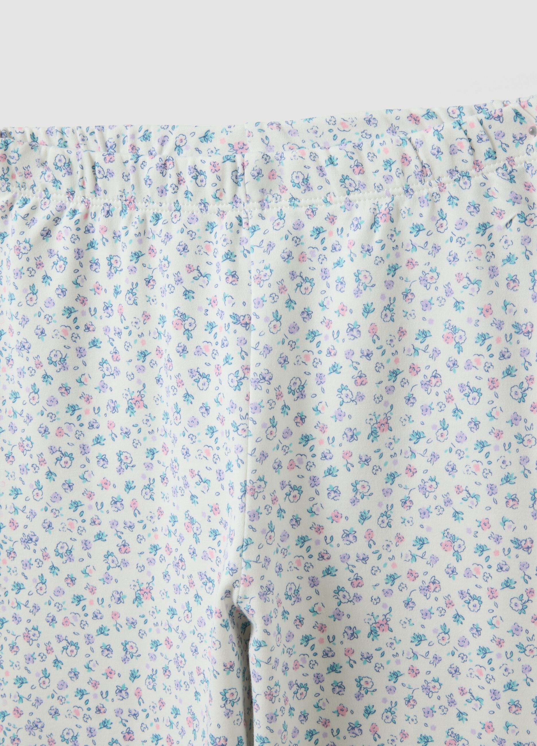 Pigiama viola in puro cotone organico con stampa coniglio per bambina