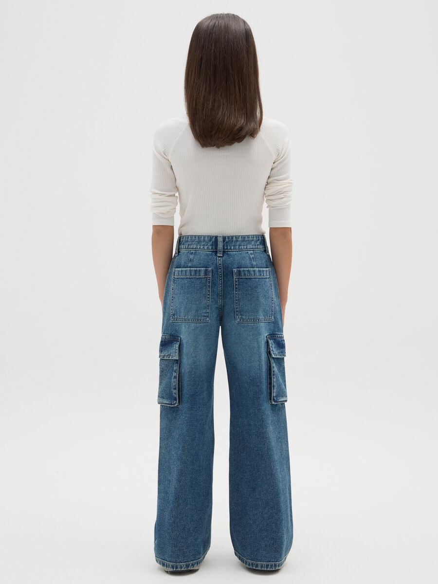 Jeans da ragazza in puro cotone denim regular fit_2