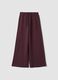 Pantaloni viola wide leg in modal elasticizzato con coulisse_0