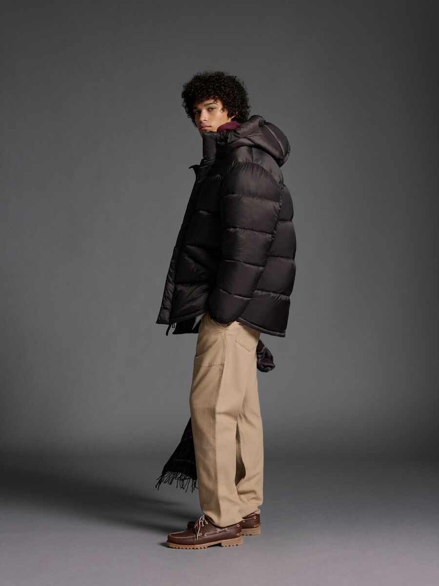 Pantaloni in misto cotone elasticizzato beige baggy_0