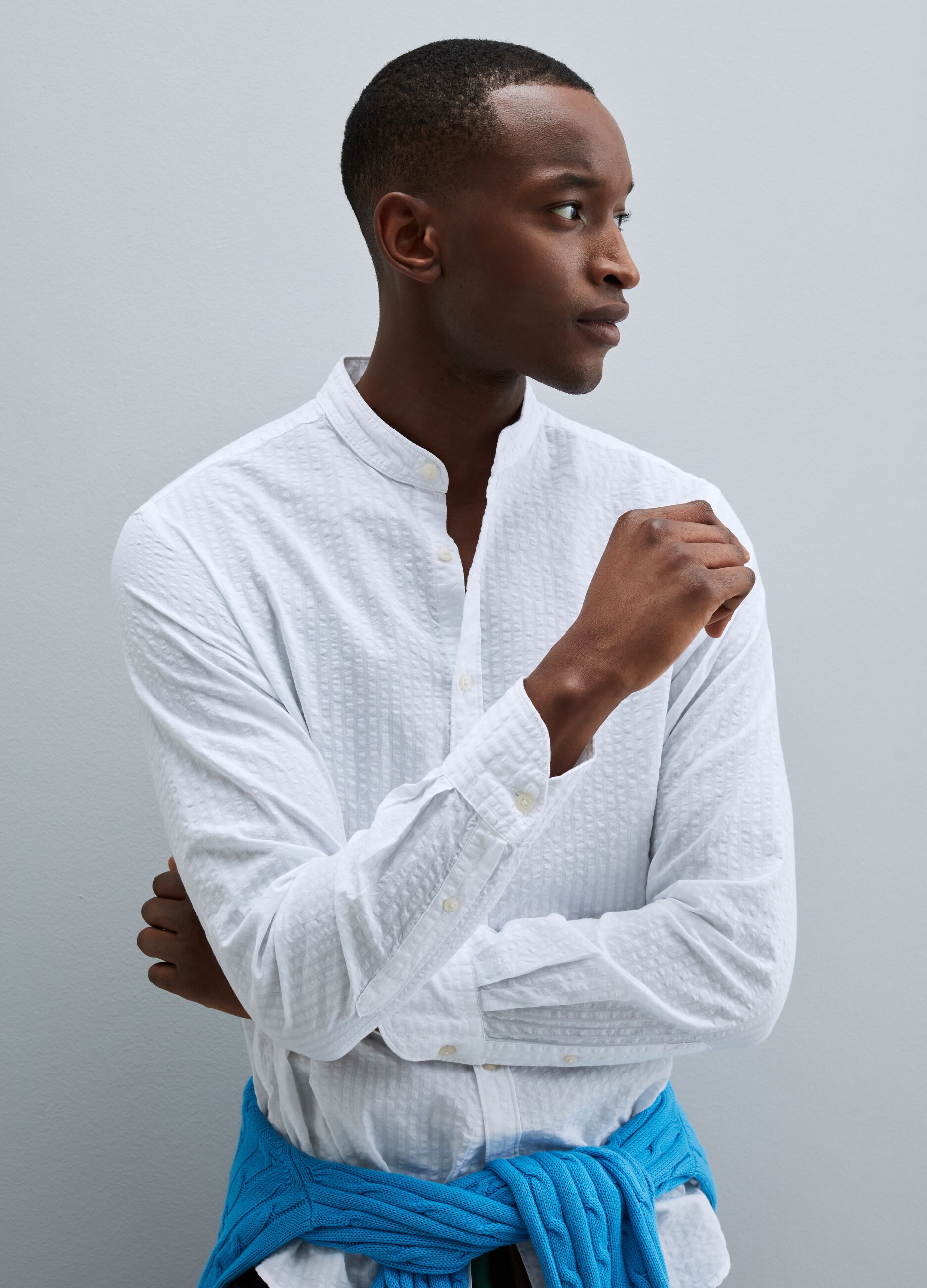 Camicia con colletto alla coreana Bianco PIOMBO da Uomo OVS