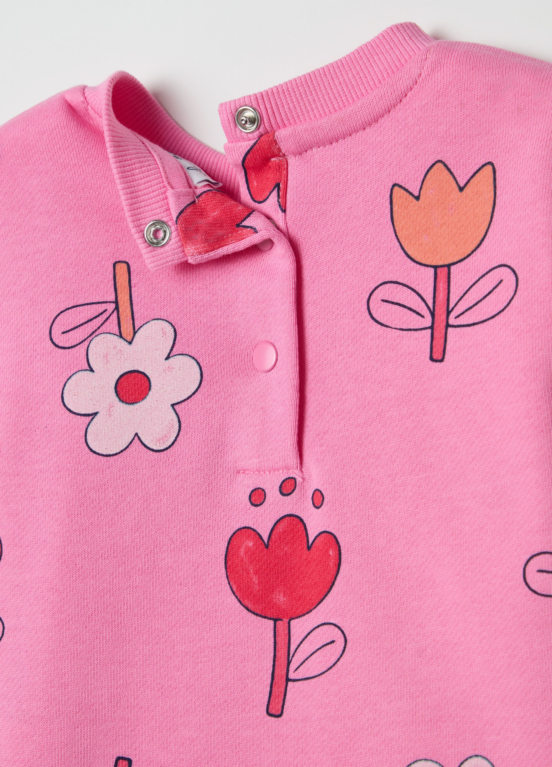 Jogging set in cotone con stampa fiori