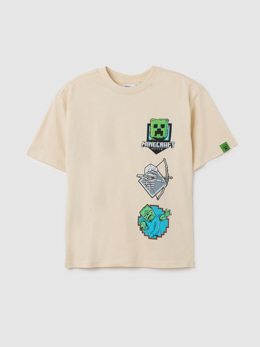 Oversized beige pure cotton boys' t-shirt_0