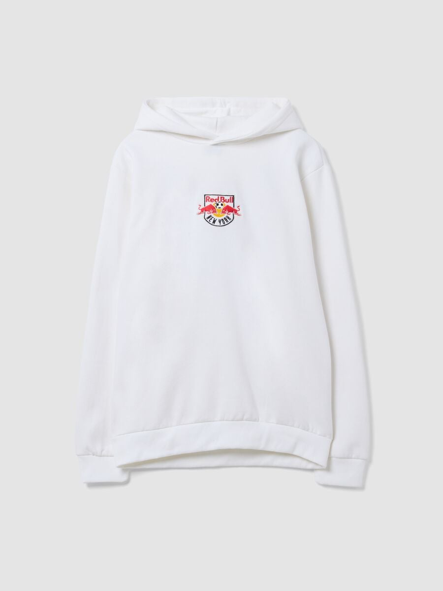 White cotton-blend hoodie with New York Red Bulls print_0