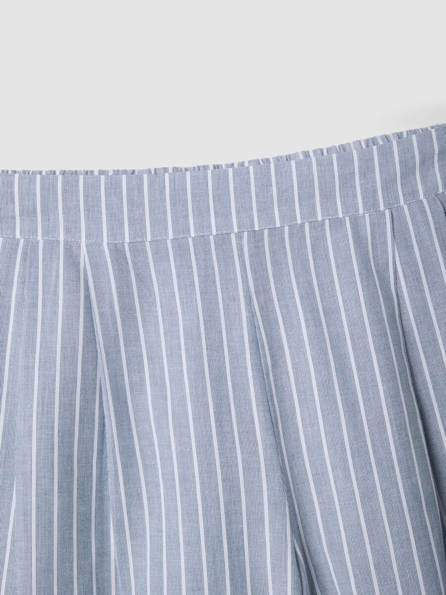 Shorts azzurri a righe in puro cotone_5