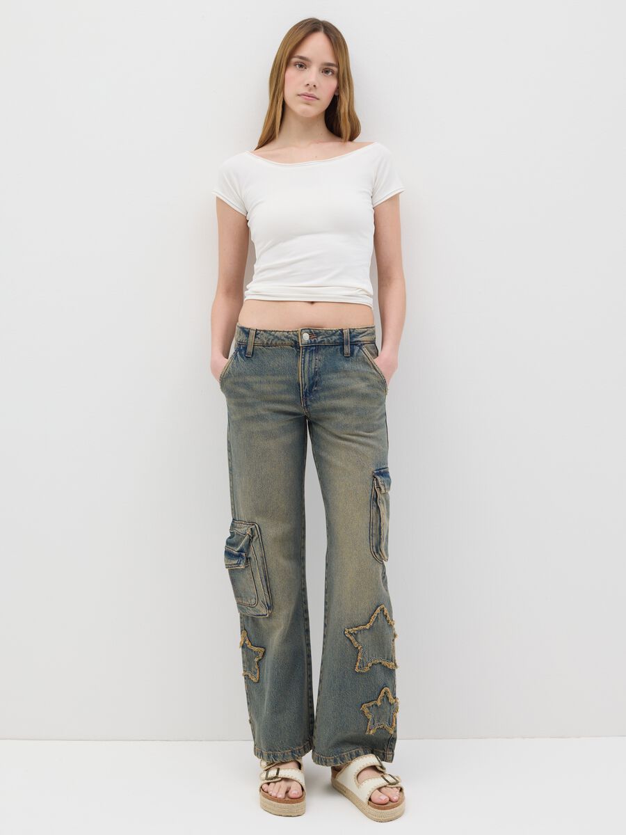 Fitted White Cotton Stretch T-shirt B.Angel_1