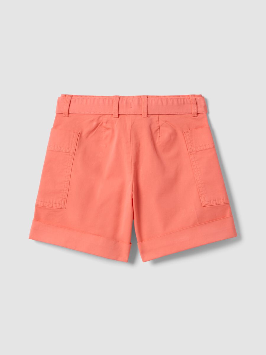 Shorts in cotone elasticizzato rosa da bambina regular fit_4