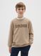 Beige pure cotton regular fit boy's sweatshirt_0