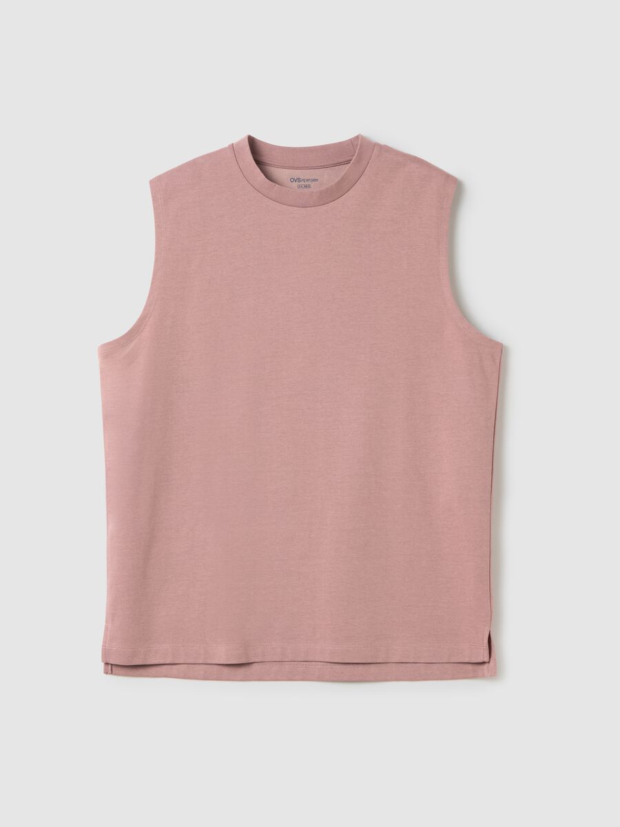 Men's pink cotton blend tank top, relaxed fit_4