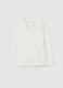 Stretch cotton regular fit white girl's T-shirt_0