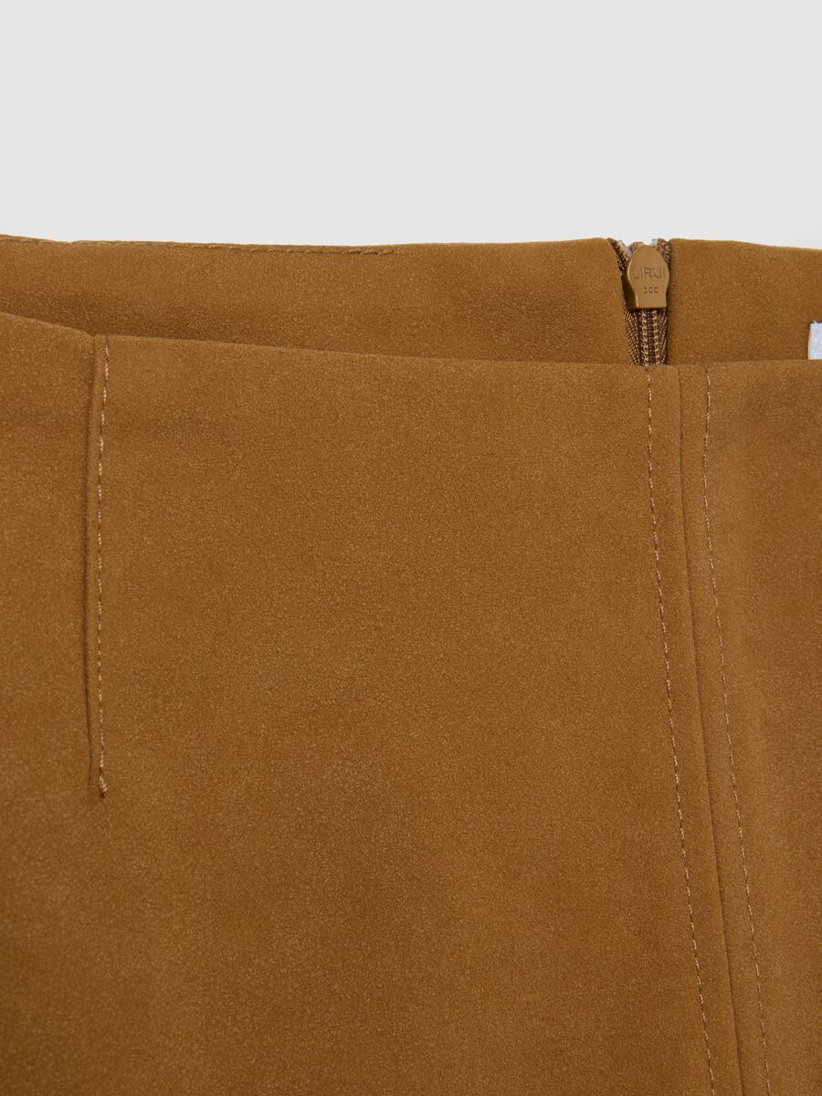 Brown Faux Leather Mini Skirt_5