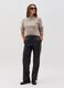 Straight-fit glossy-effect trousers_0