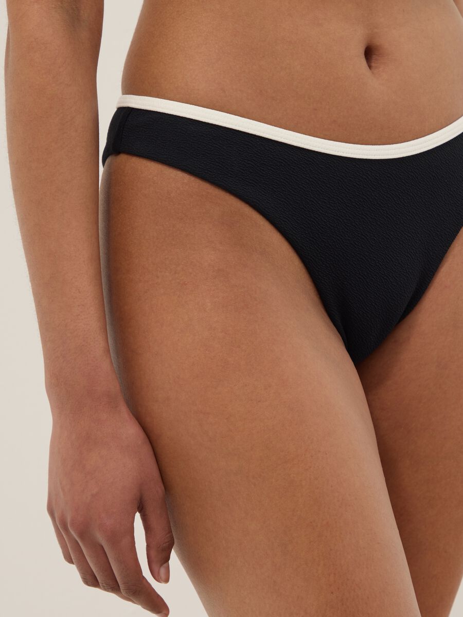 Black stretch swim briefs with white trim_3
