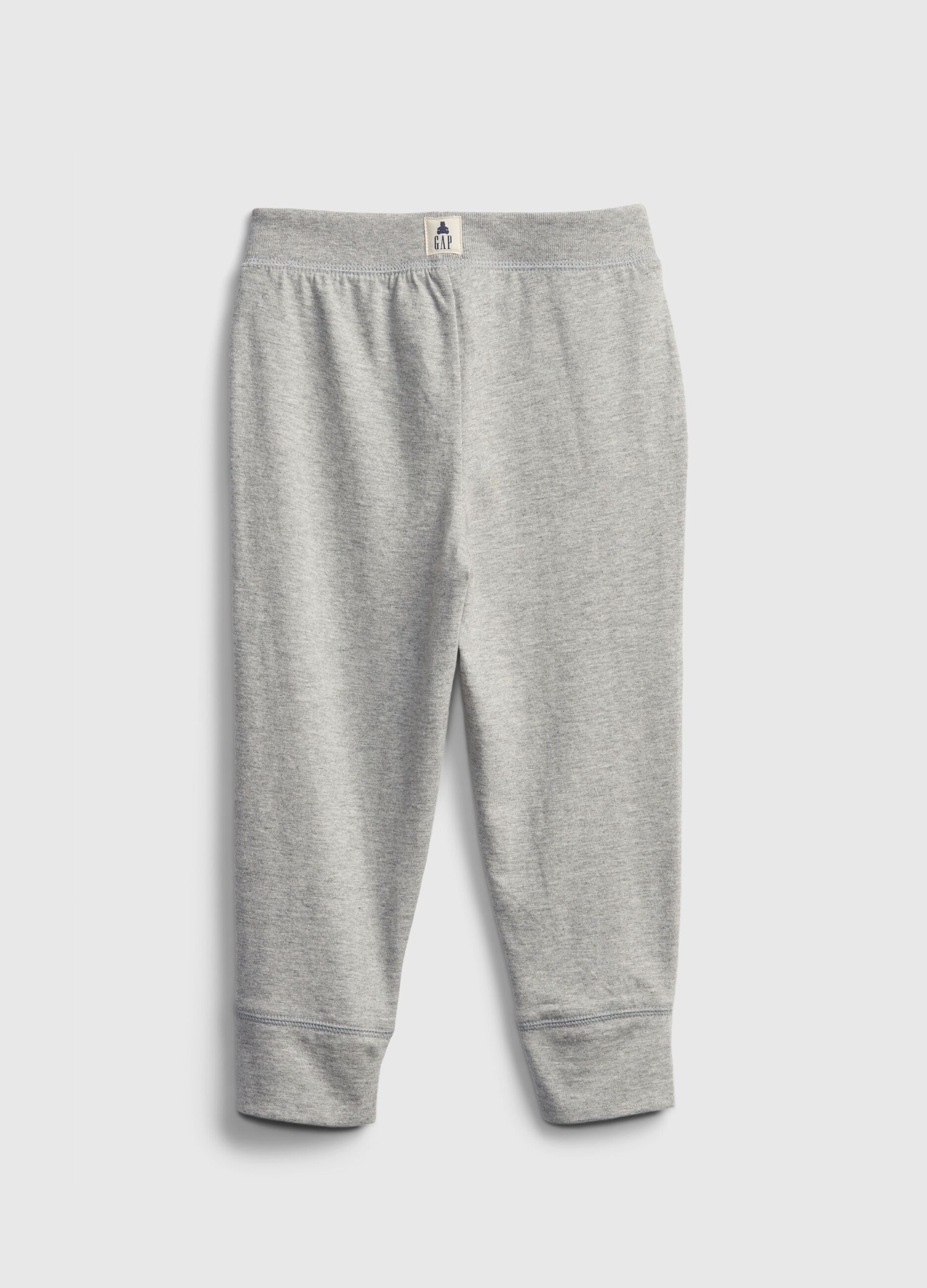 Fleece joggers with drawstring and logo patch