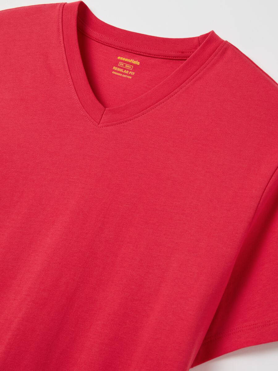 Organic cotton T-shirt with V neck_5
