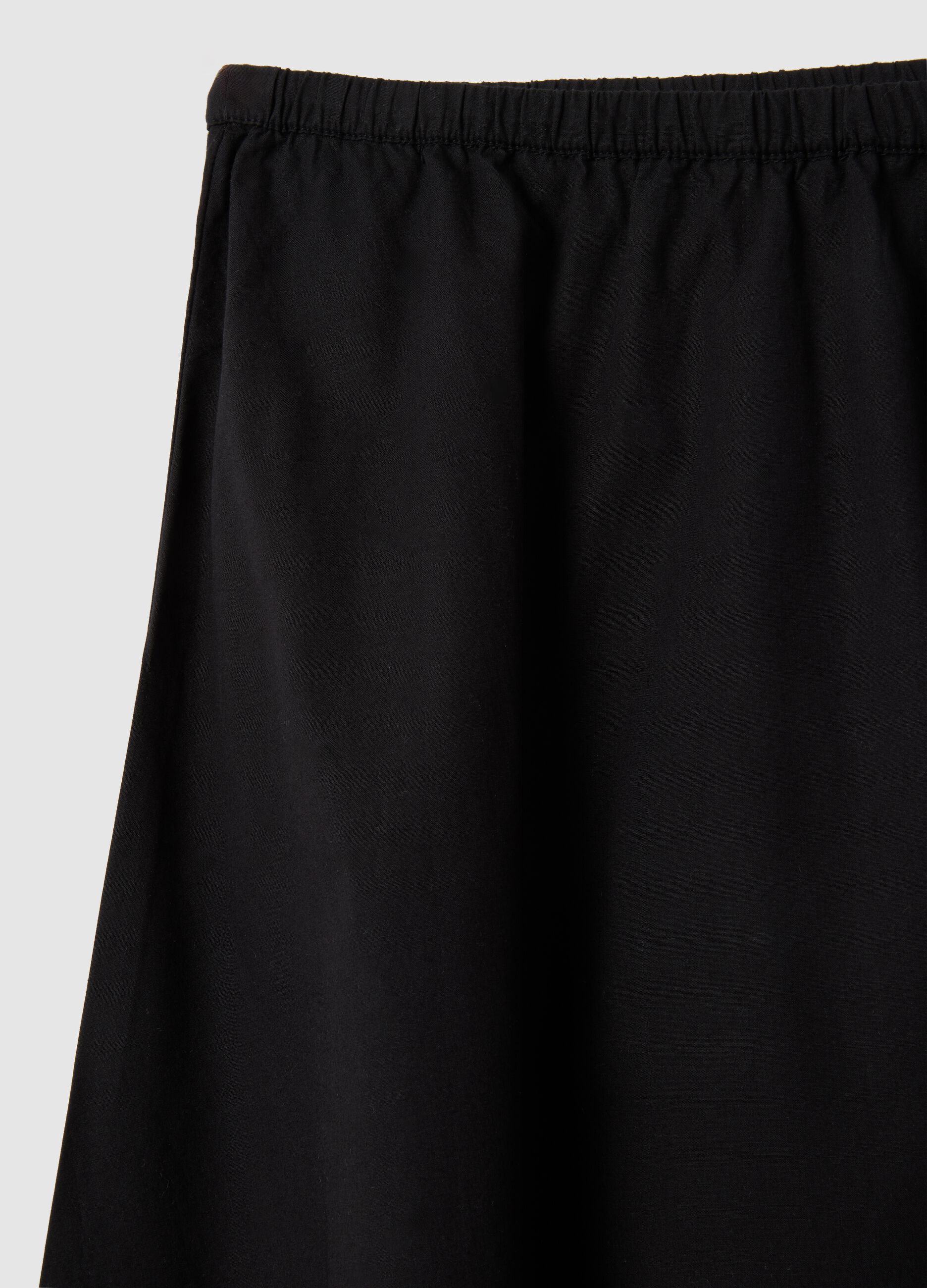 Women's long black skirt in pure cotton