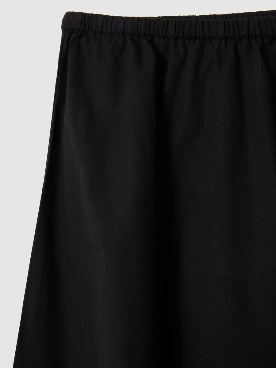 Women's long black skirt in pure cotton_5
