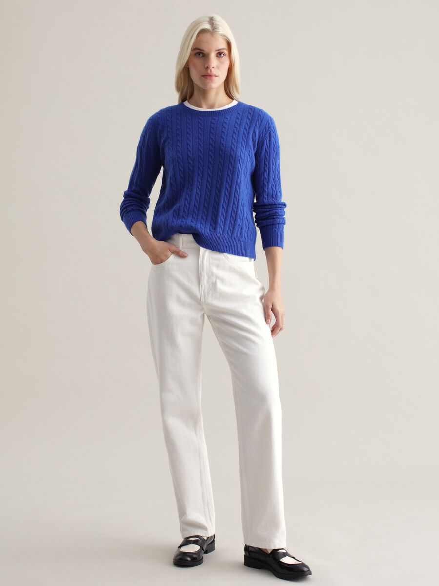 Cardigan in cable-knit cashmere_1
