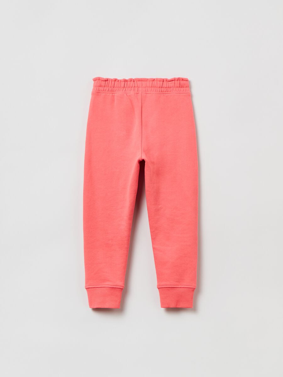 Joggers in cotone caldo con vita arricciata_1