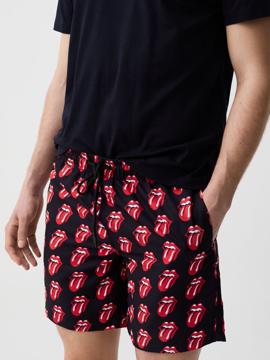 Swimming trunks with Rolling Stones print_1