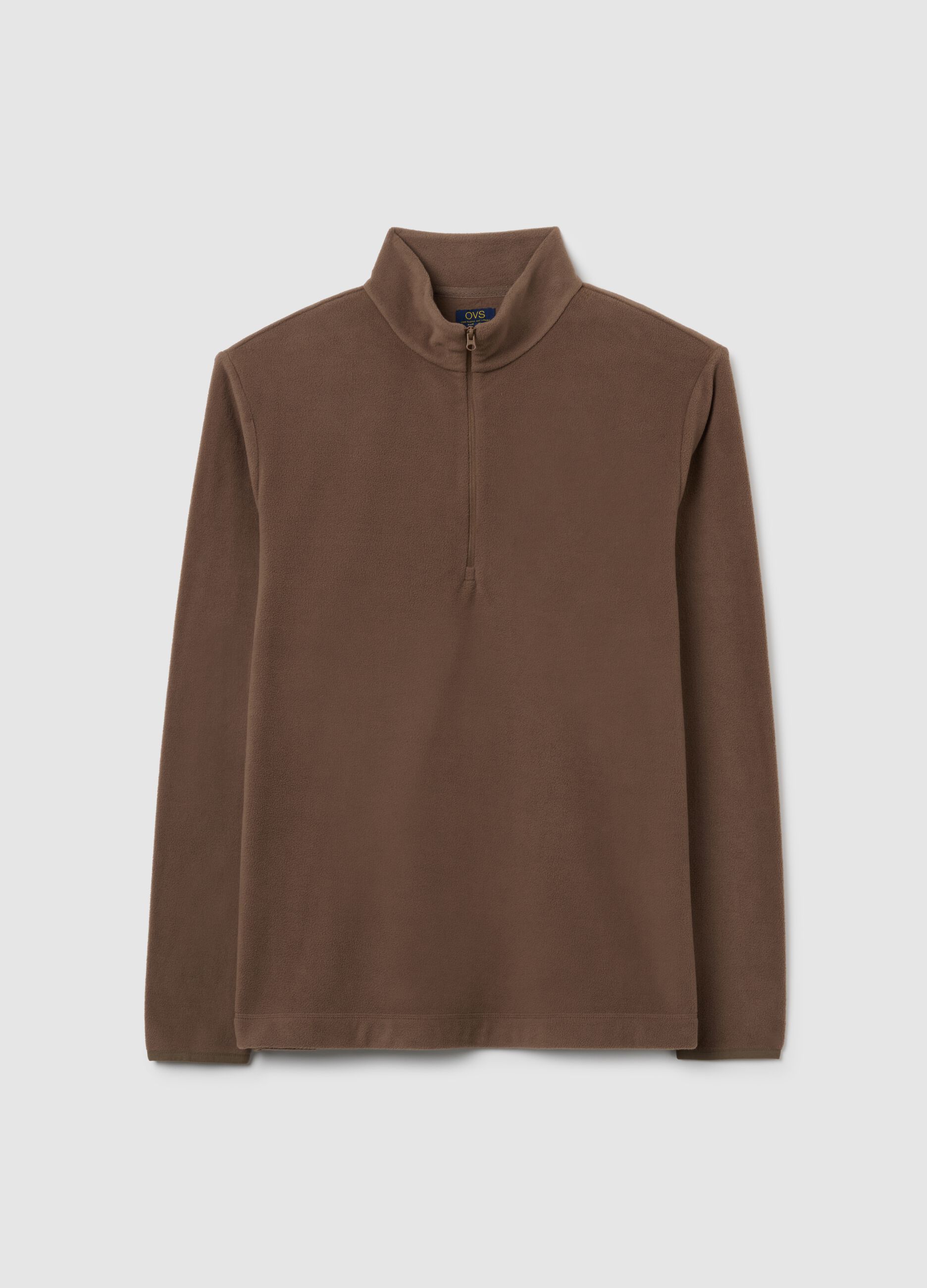 Felpa in pile marrone regular fit