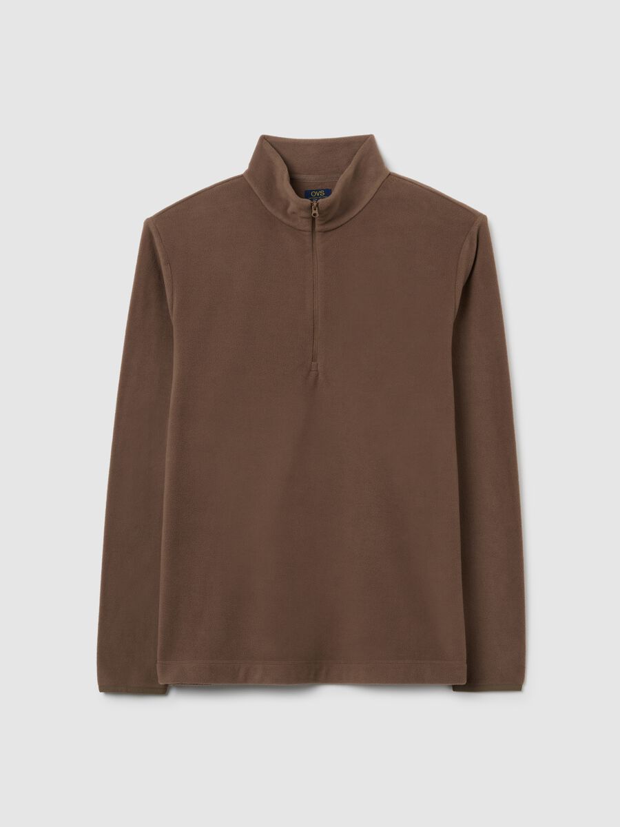 Felpa in pile marrone regular fit_0