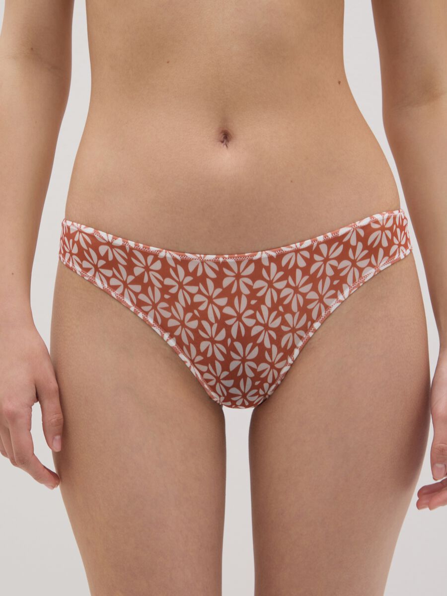 Women’s briefs in multicoloured stretch fabric with floral design_1