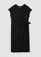 Black midi dress in stretch cotton with side knot_4