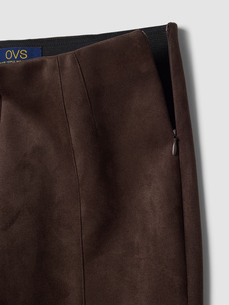 Leggings marroni in tessuto elasticizzato slim fit_5