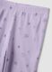 Pigiama viola in puro cotone organico a costine con stelline per bambina_2