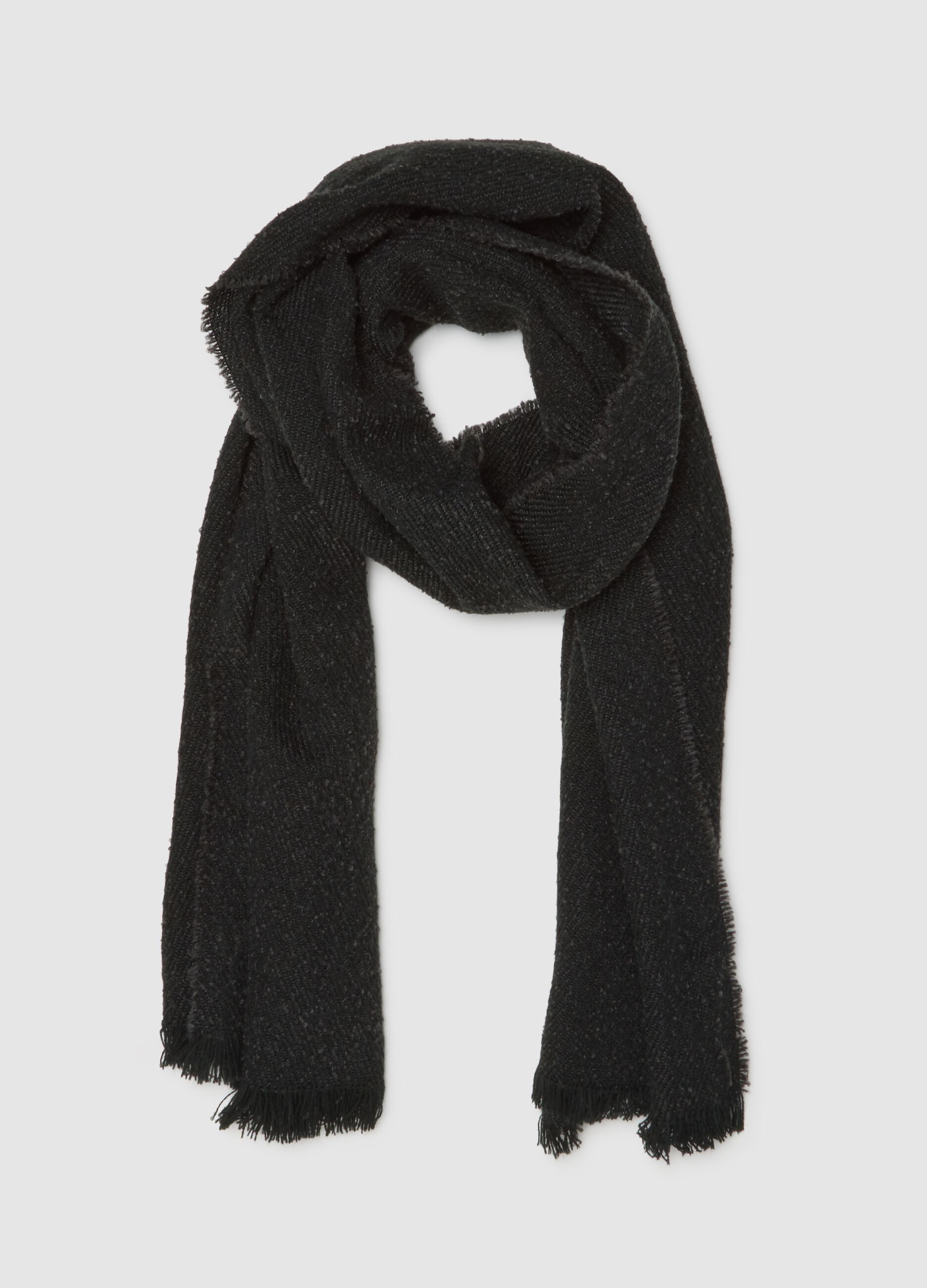 Black Woven Scarf