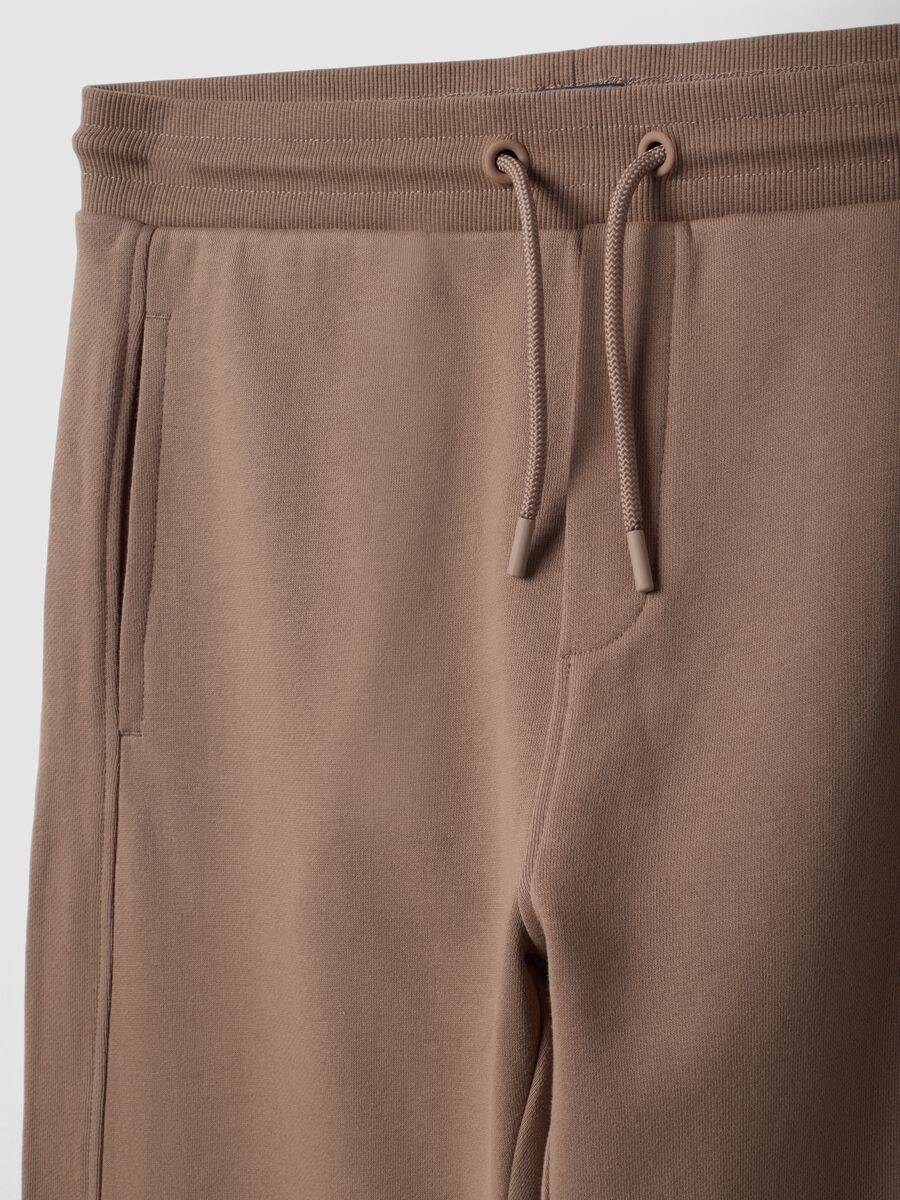 Beige organic cotton jogger trousers_2