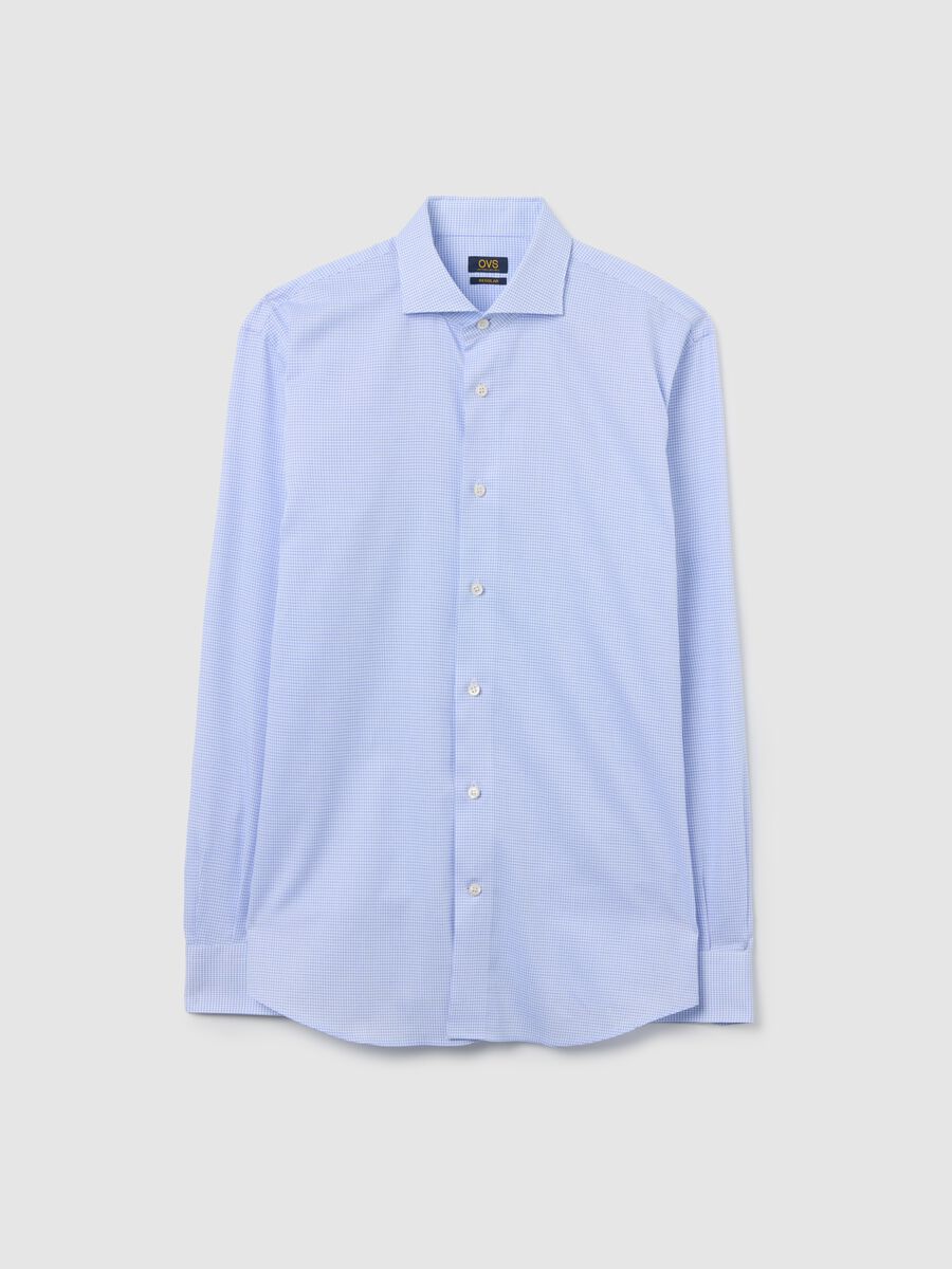 Light blue long-sleeve twill cotton shirt_0
