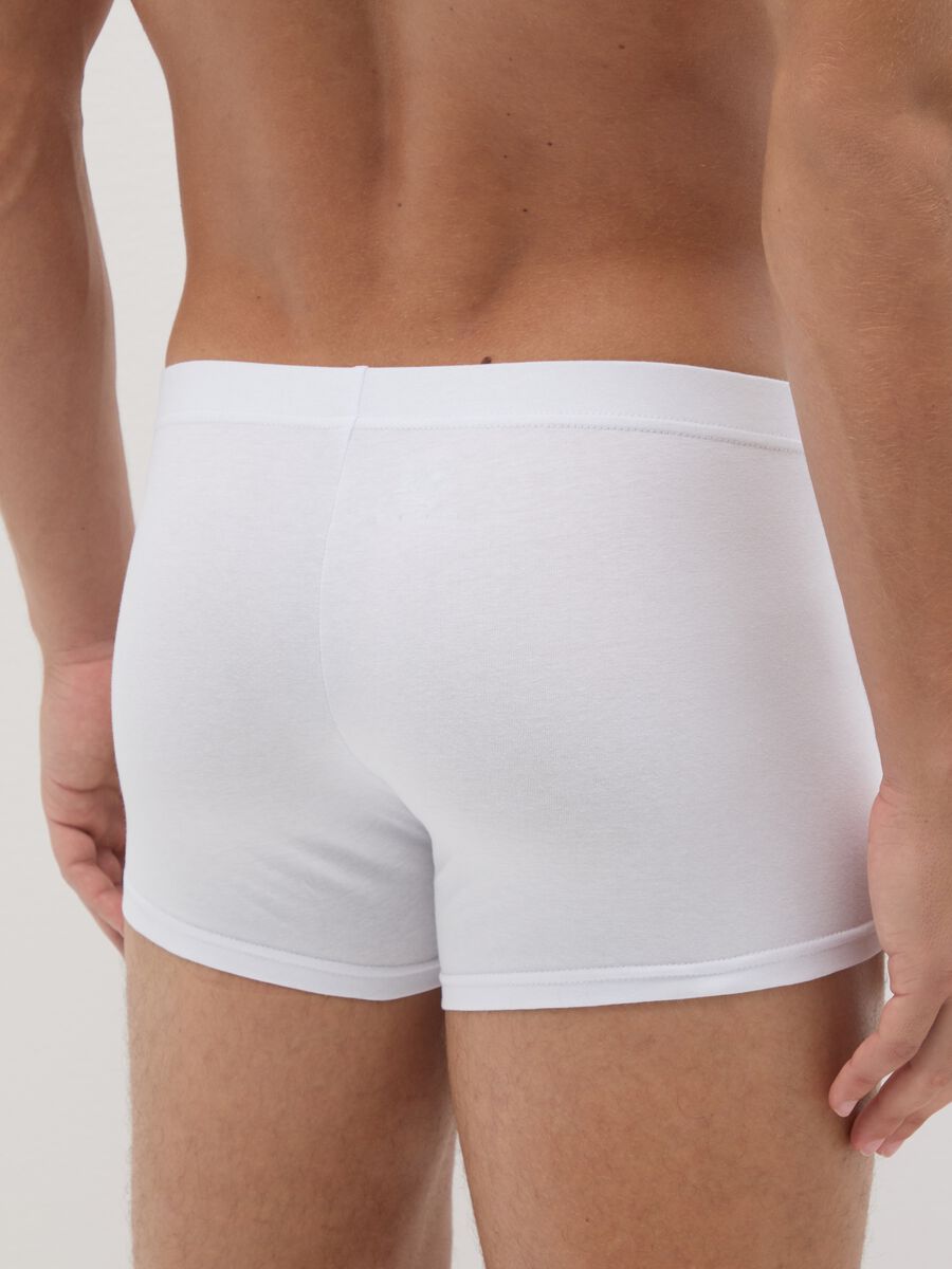 Multipack di cinque boxer in cotone elasticizzato bianchi_2
