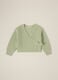 Green Cardigan with Bow Closure for Baby Girls_0