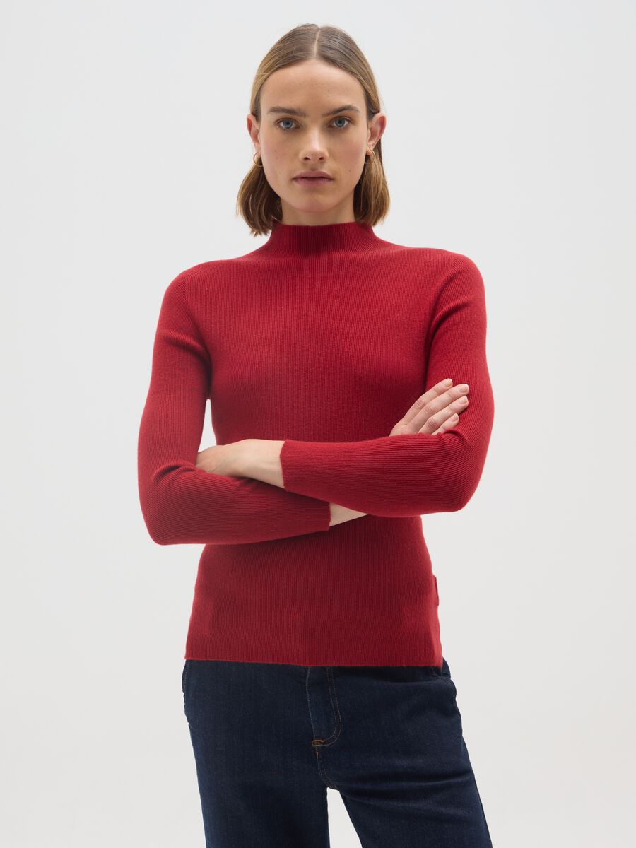 Maglione rosso regular fit_0