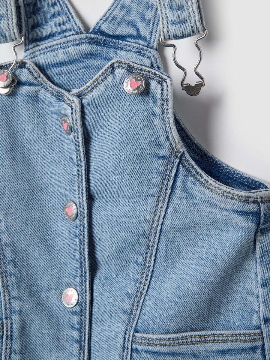 Blue stretch denim dress regular fit for baby girl_2