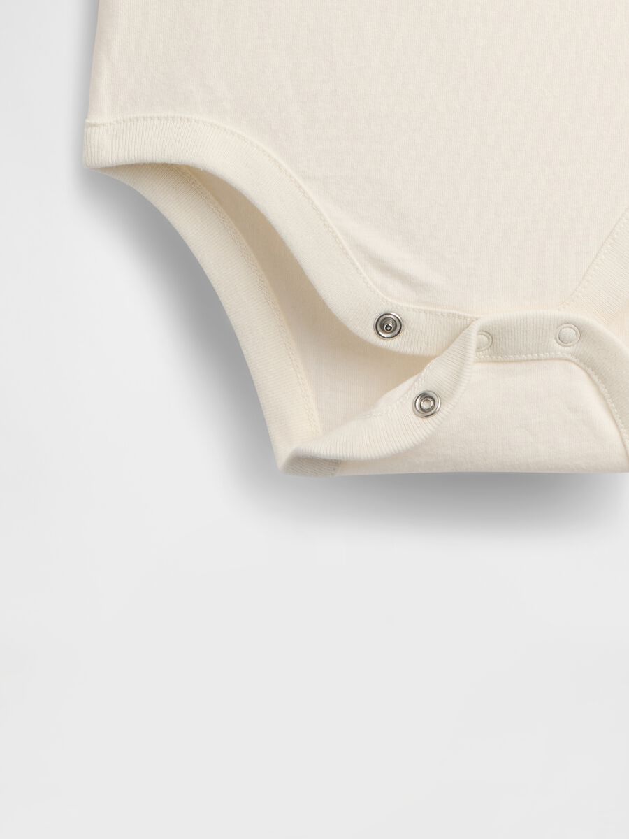 Beige cotton bodysuit with teddy bear print_3