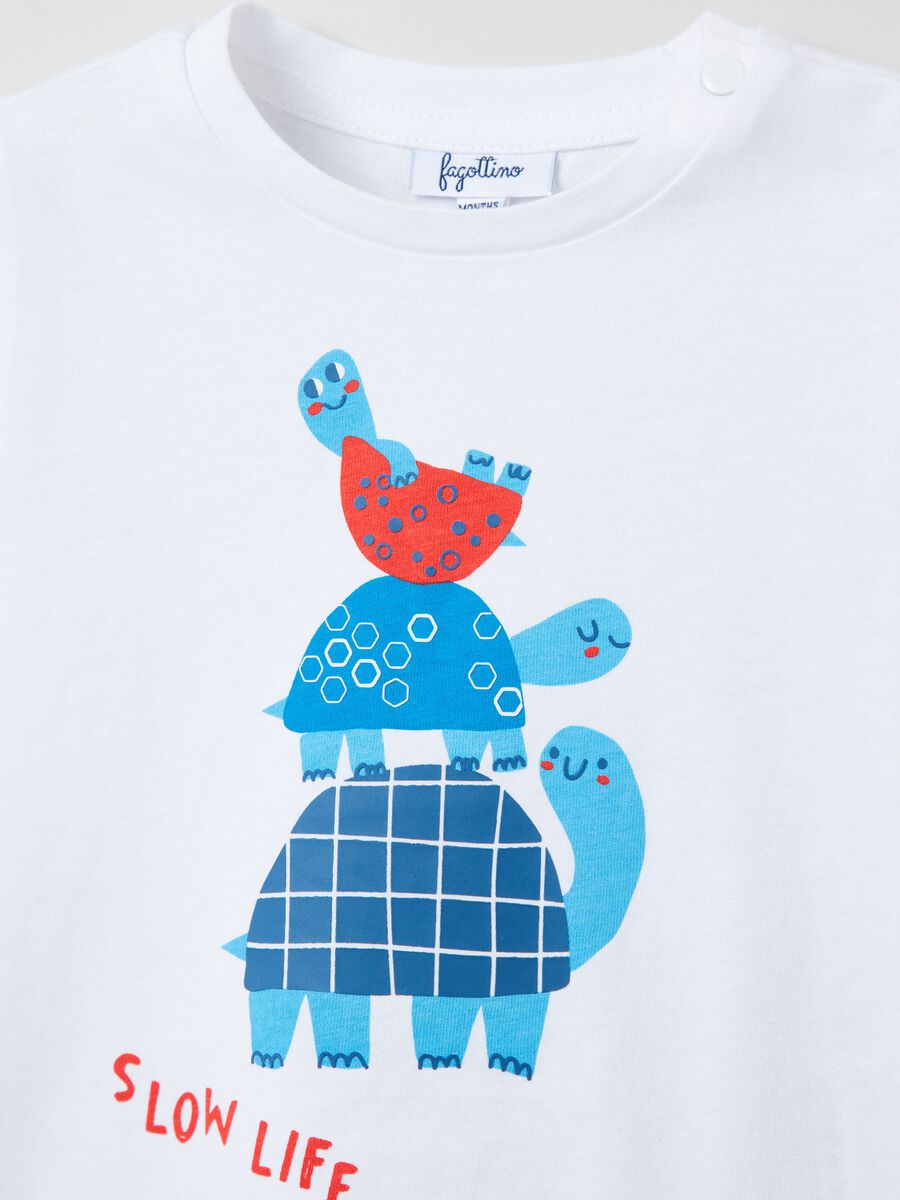 T-shirt in cotone con stampa tartarughe_2