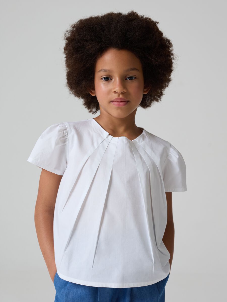 Cotton blouse with darts_1