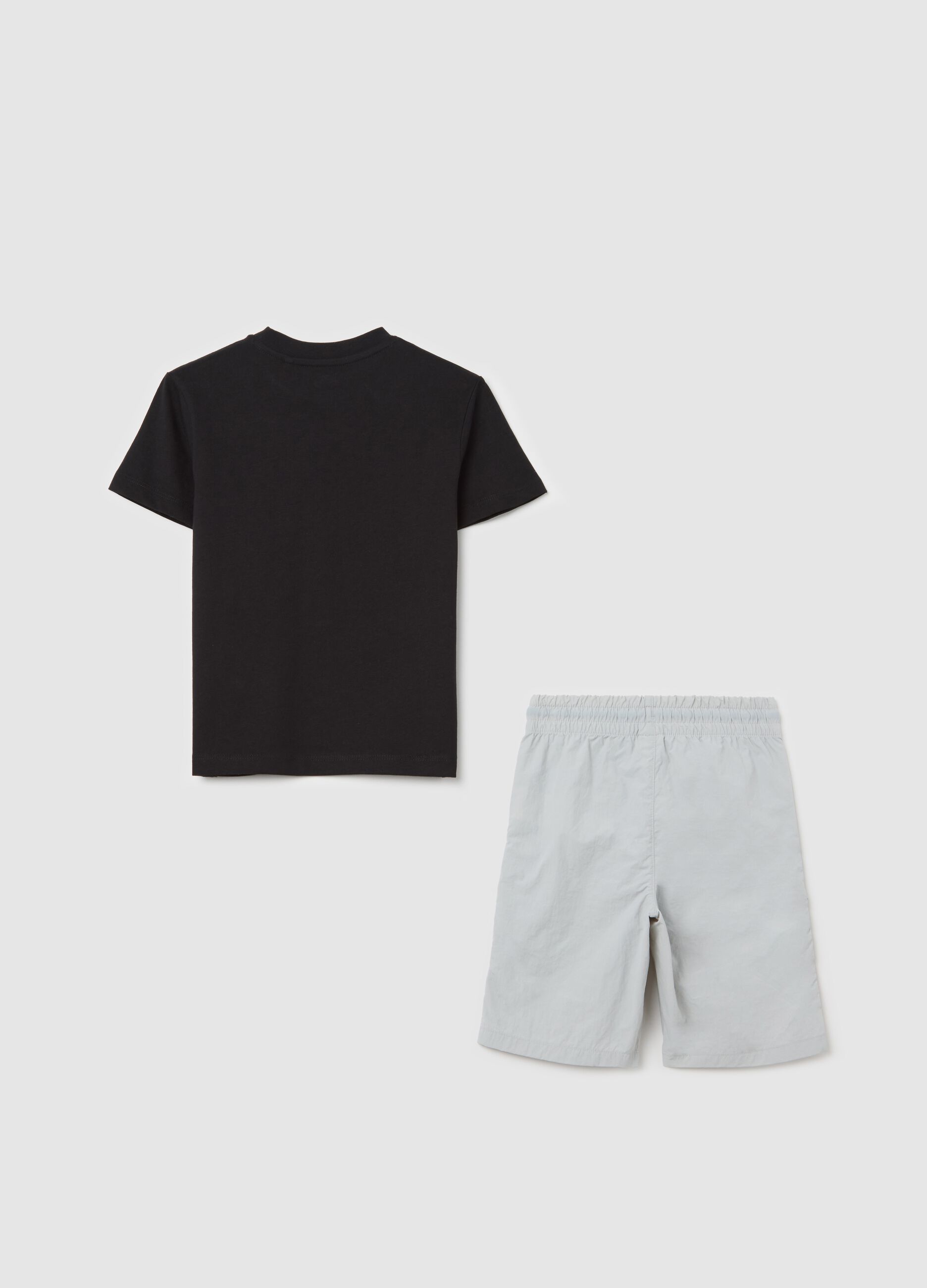 Black and white jogging set in cotton