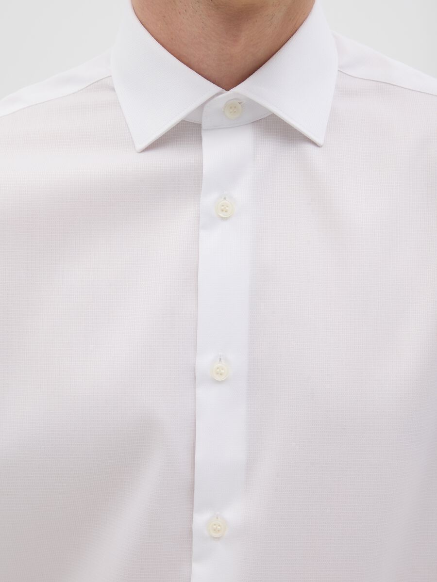 Men's white pure cotton shirt regular fit_2