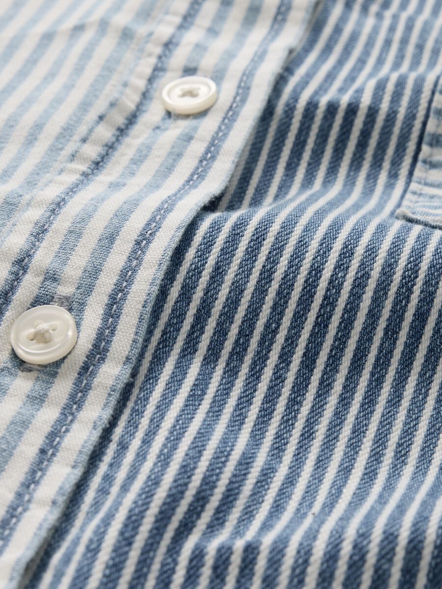 Camicia patchwork a righe Gap in cotone_4