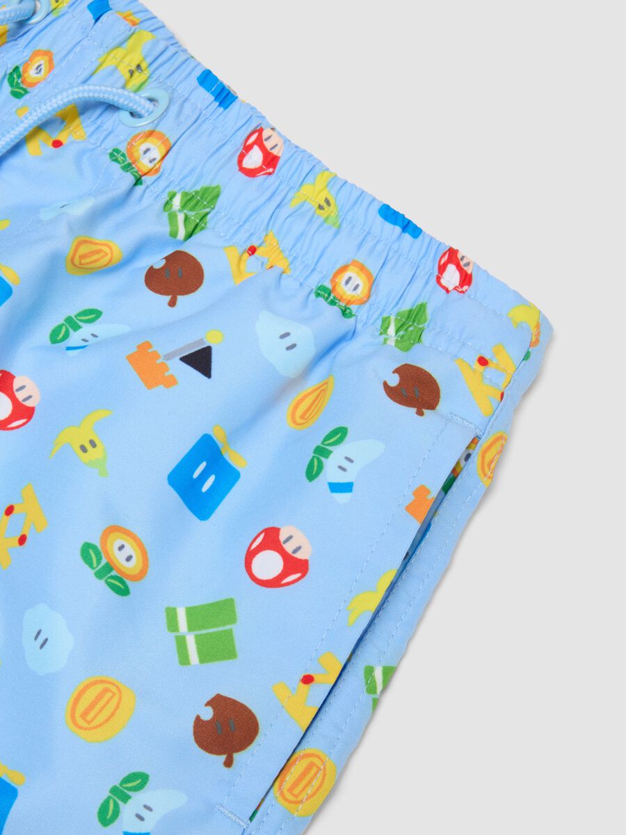 Children's blue swim boxers regular fit with Super Mario prints_3