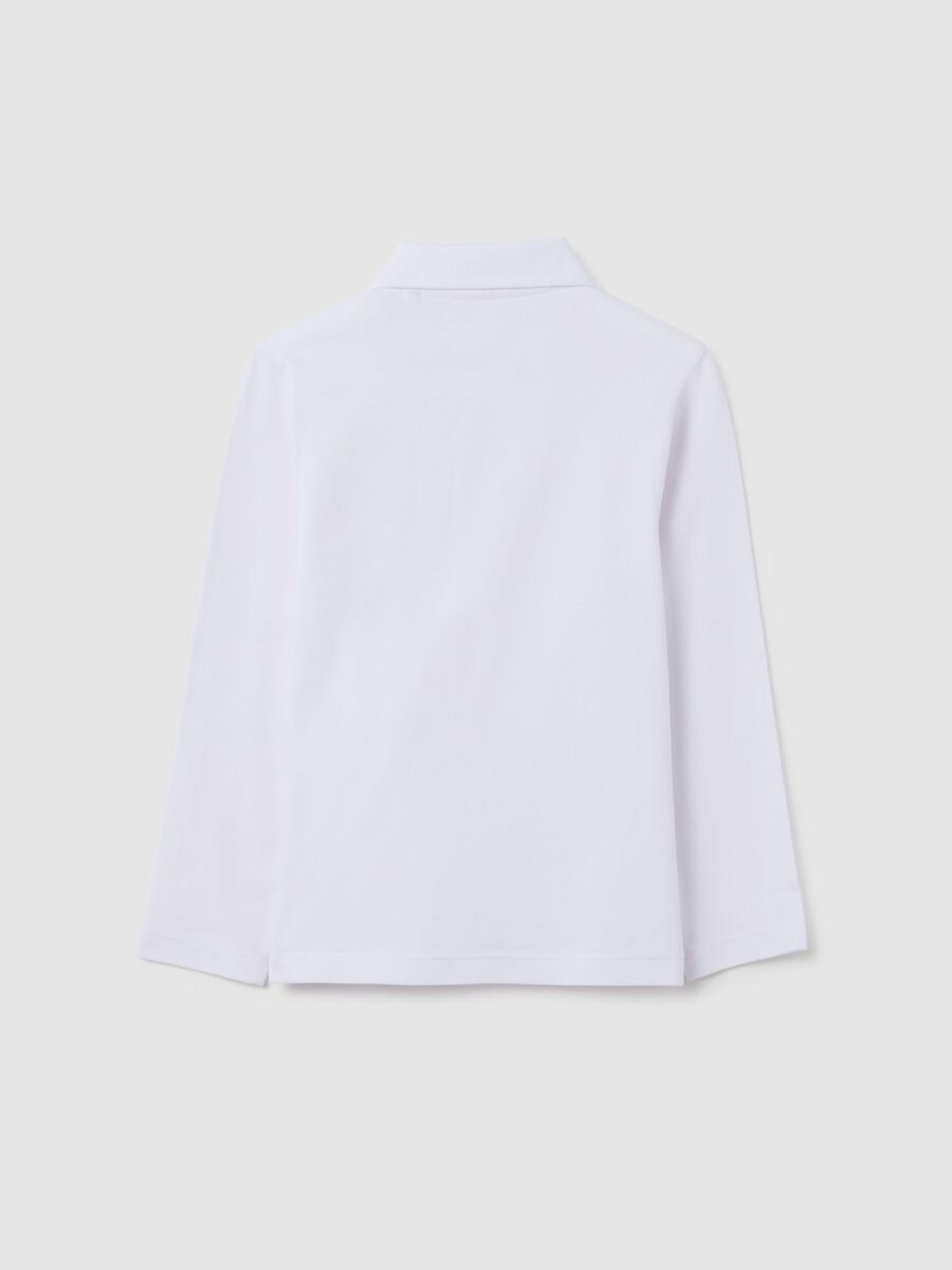 White regular fit children's cotton shirt_1