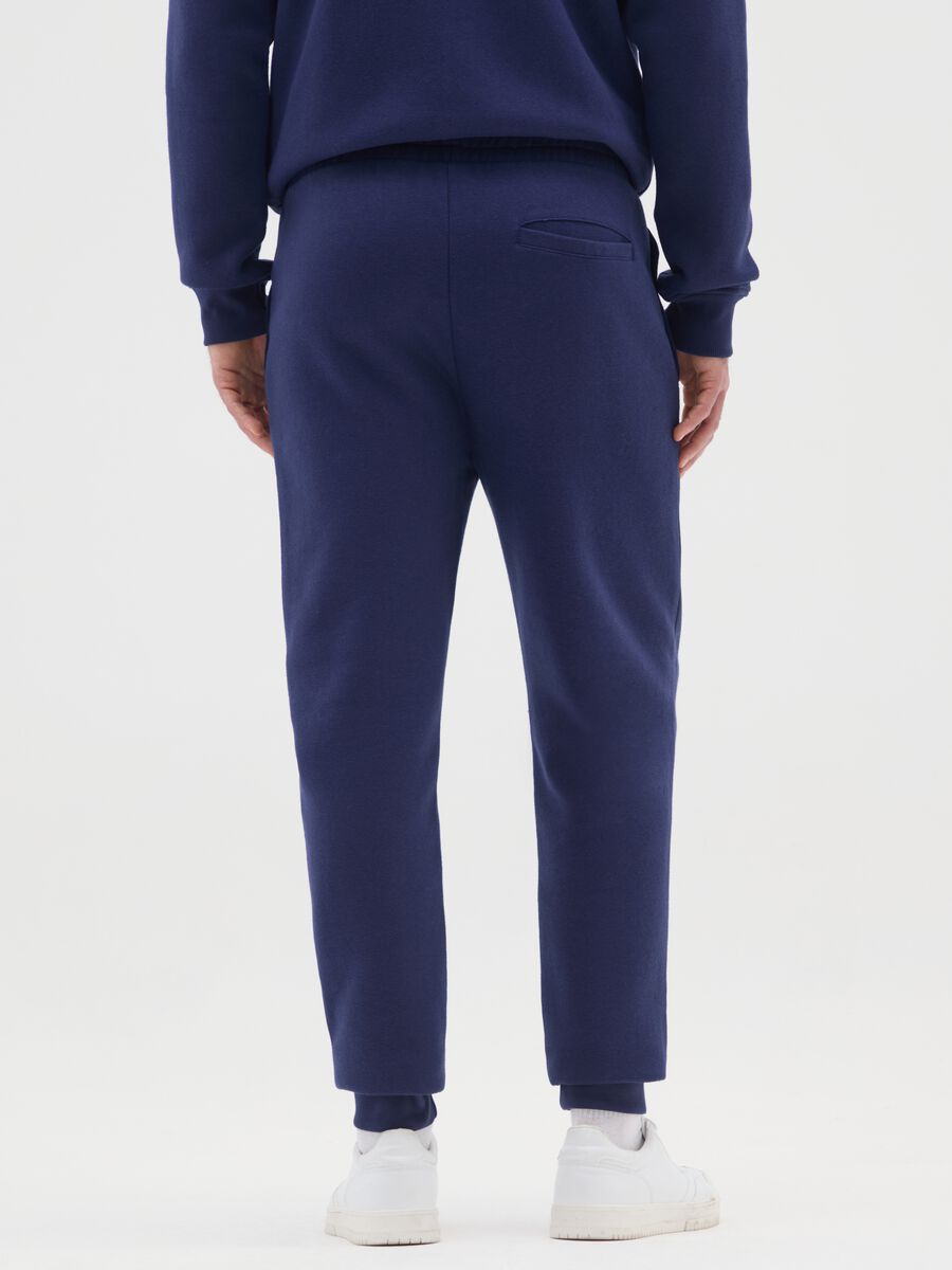 Pantaloni sportivi in misto cotone blu regular fit_2