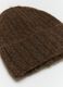 Brown knitted beanie in jersey knit_1