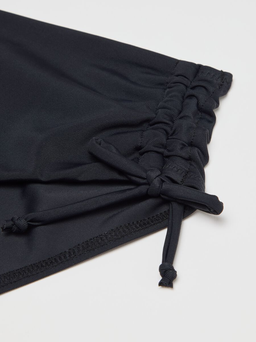 Black bikini French knickers with gathering_5