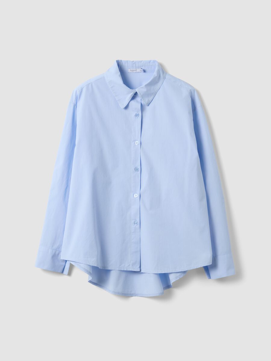Camicia azzurra in puro cotone slim fit_4