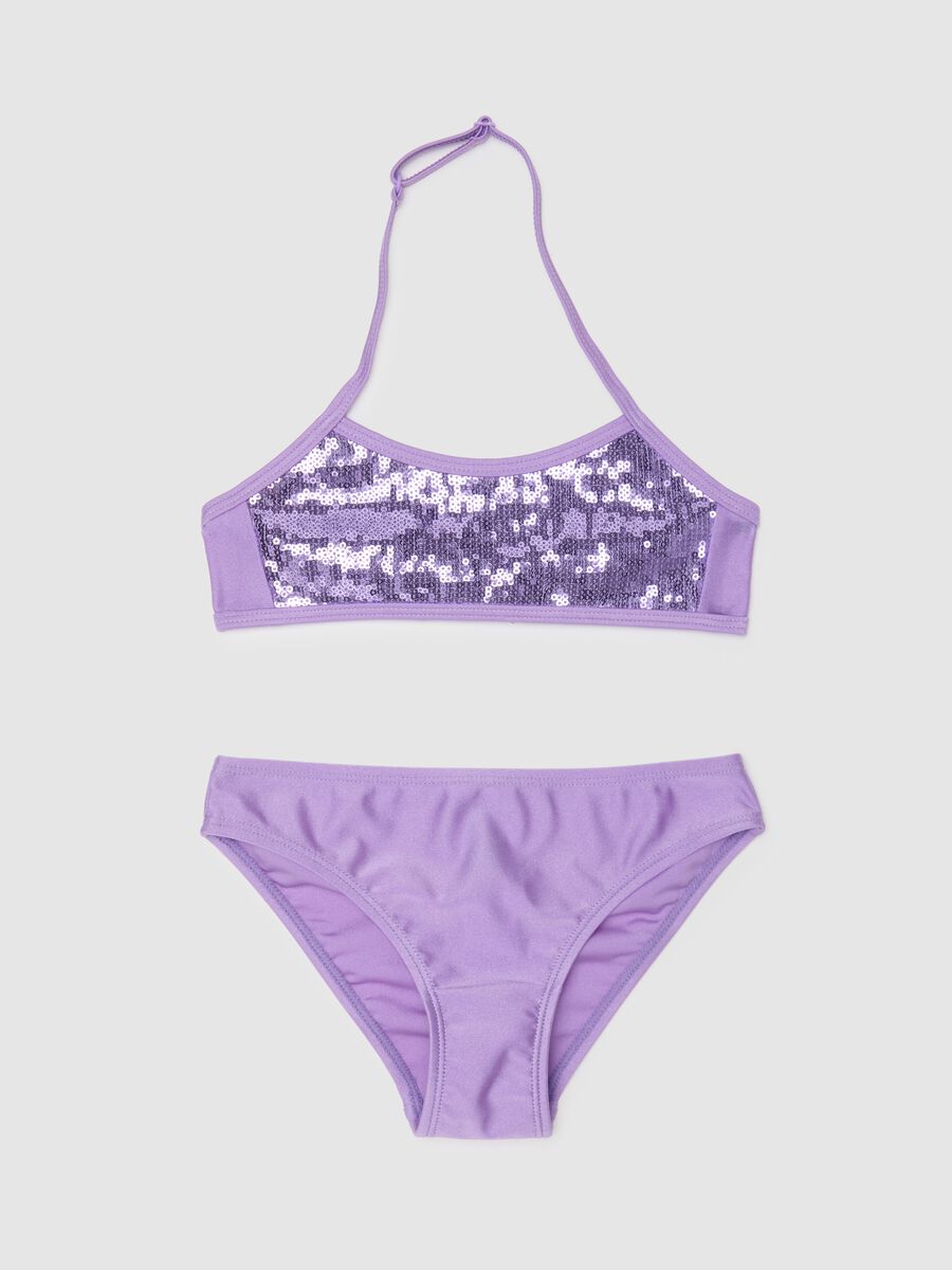 Girls' Purple Stretch Blend Swimsuit_0